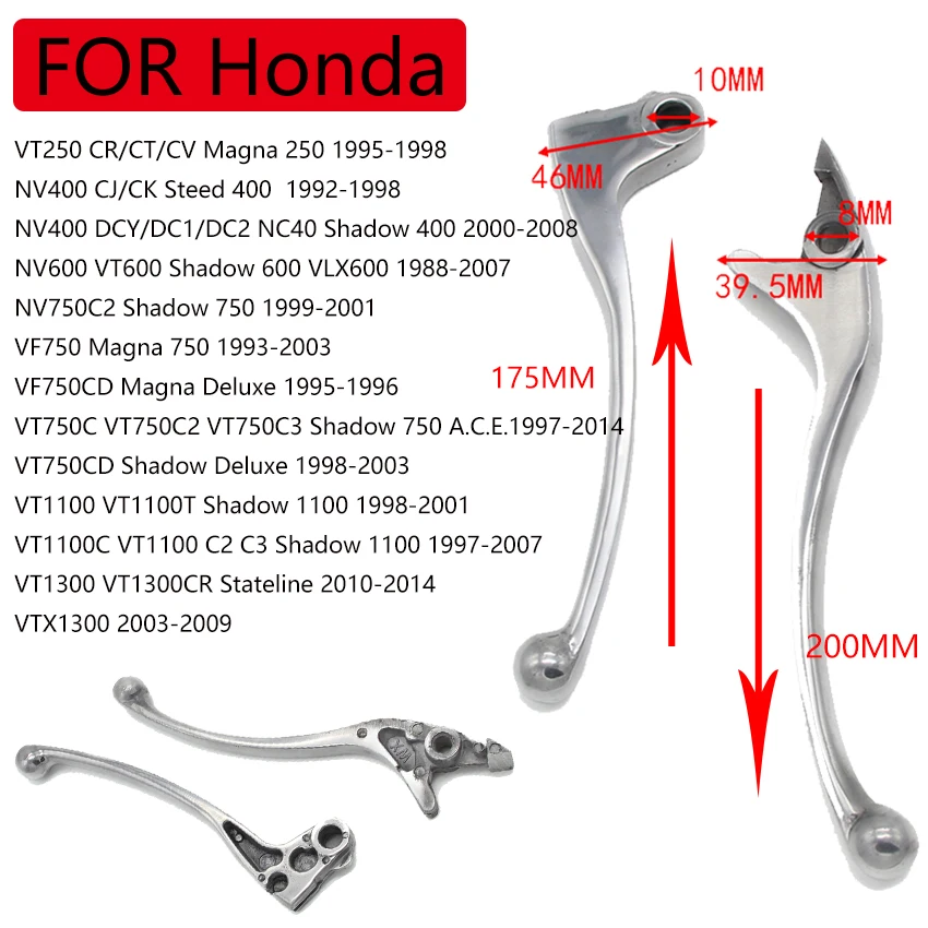 

Motorcycle Brake Clutch Levers For Honda VT250 NV400 NV600 NV750C2 VF750 VF750CD VT750C VT750CD VT1100 VT1100C VT1300 VTX1300