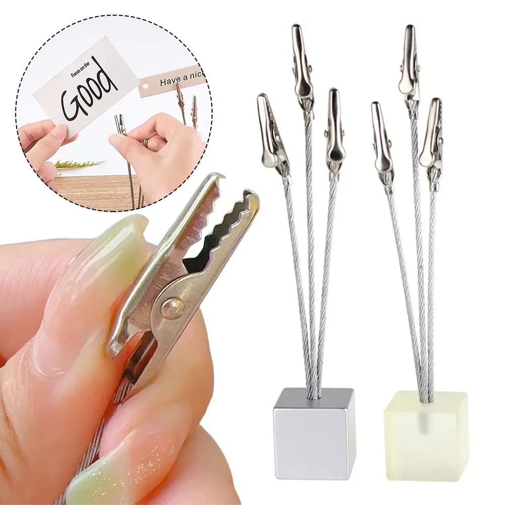 5PCS High Quality Flexible Hose Alligator Clip Three Head Multifunction Memo Clip Holder Table Number Stand Office