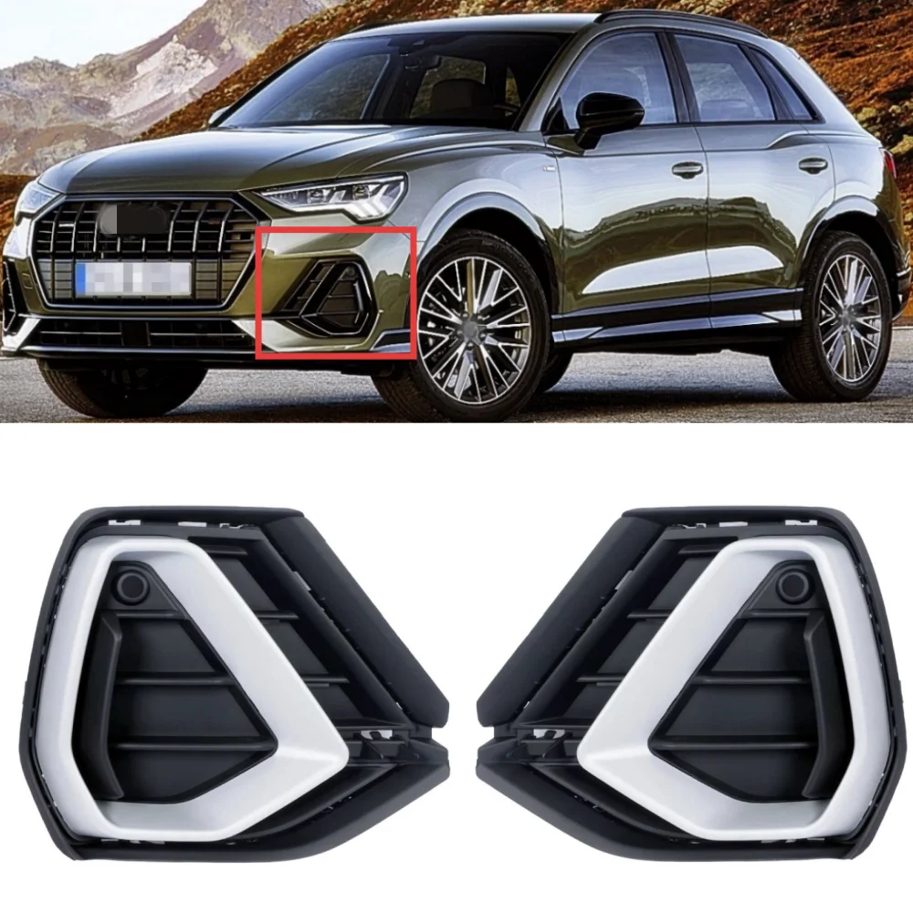 

For Audi Q3 Sport 2018-2024 Car Front Bumper Fog Light Grille OE: 83G807681A 83G807682A 83G853053A 83G853054A
