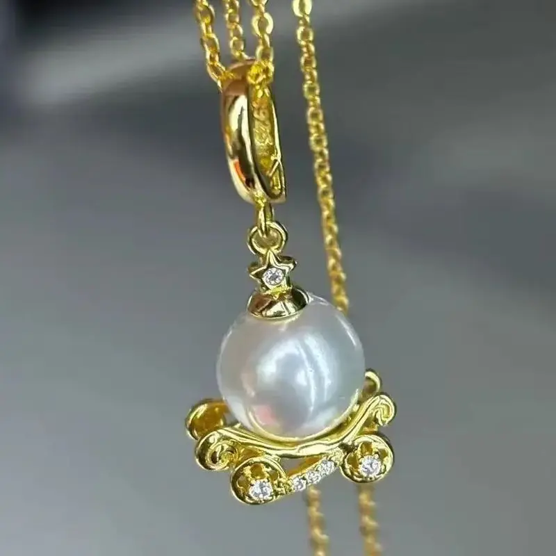 925 Stamped Alloy Gold Plating Pearl Pendant Setting DIY Jewelry Findings, Craft Supplies for Handmade Pendant Accessory