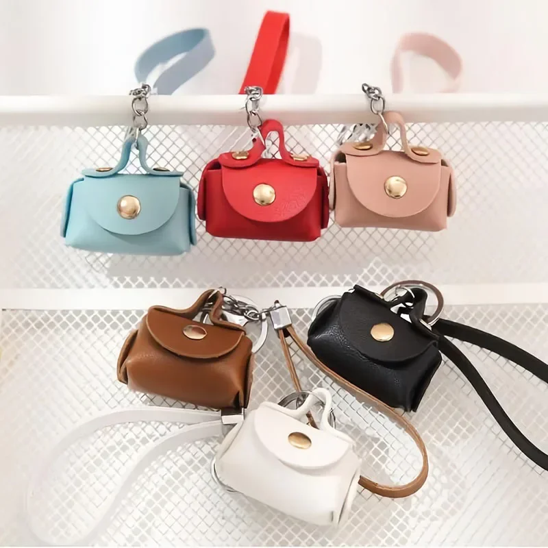 Cute Women Small Women PU Leather Coin Purses Fashion Pendant Handbag Girls Coin Money Earphone Holder for Kids Purses Keychain