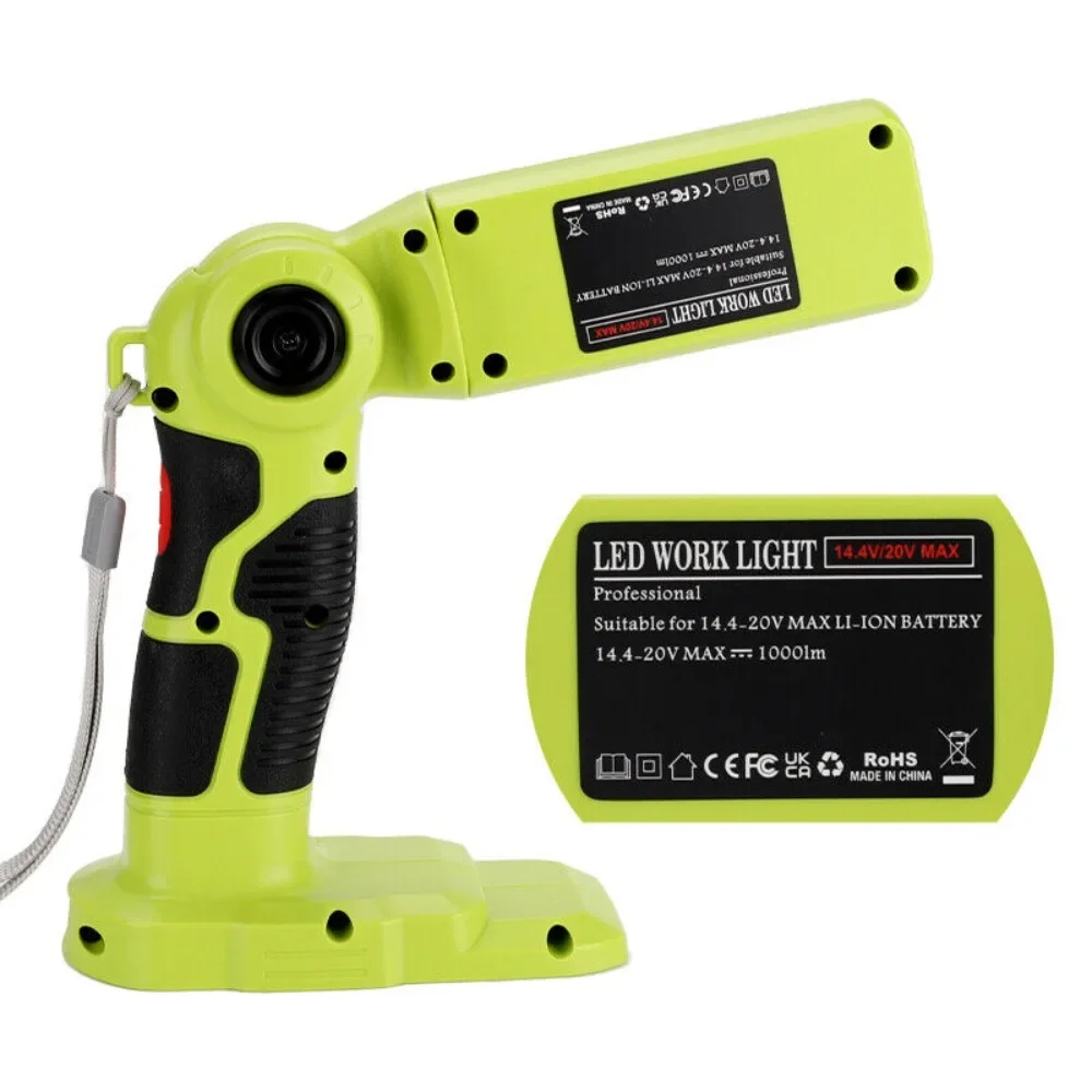 Imagem -03 - Lanterna Led sem Fio para Ryobi Luz de Trabalho Manual Holofotes Lâmpada de Exterior Lâmpada de Secretária Usb Bateria Li-ion 18v