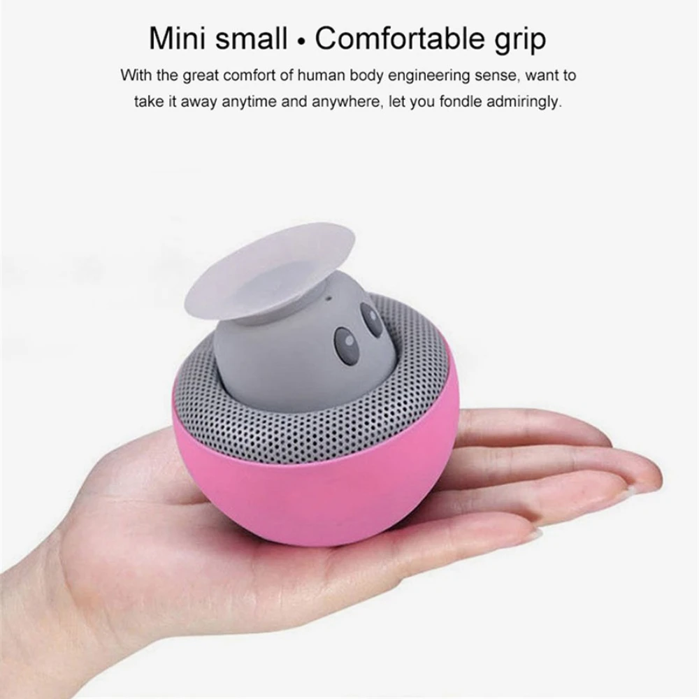 Altoparlante Bluetooth senza fili portatile a fungo piccolo Supporto per telefono con ventosa in silicone Mini lettore audio per iPhone Xiaomi Huawei