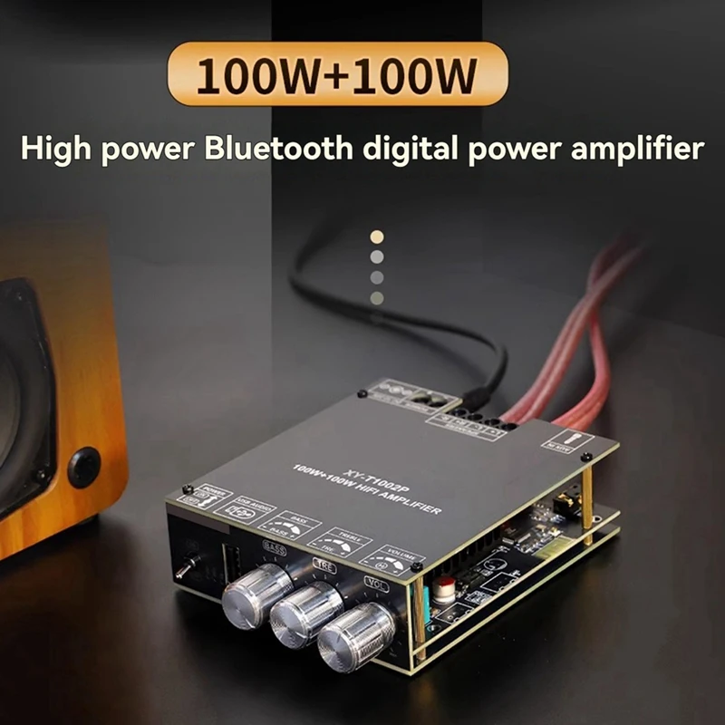 T1002P Upgrade 100W*2 Bluetooth Digital Amplifier Board Audio Stereo Equalizer High Bass Adjustment TPA3221 Ultra 3116 C