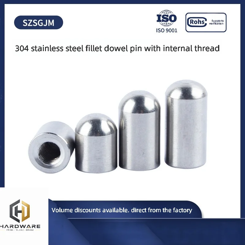 10PCS 304 Stainless Steel  M3 M4 M5  Internal Thread Cylindrical Pin Internal Tooth Positioning Cylinder Location Dowel