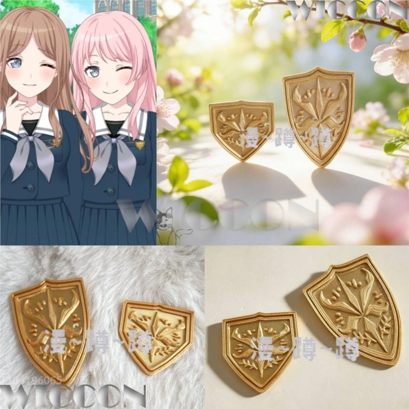 

Golden school emblem tsukinomori BanG Dream! Anime Game Cosplay Costume 3D Printed PLA Prop Girls Woman Accessories Halloween
