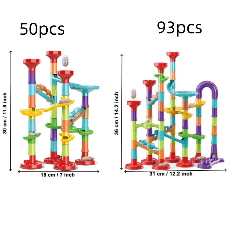 Marbles Run Catapult Track Building Blocks สไลด์ลูกปัดของเล่นเพื่อการศึกษาเด็กของขวัญ Race Balls ของเล่น Marble Track Race ชุด