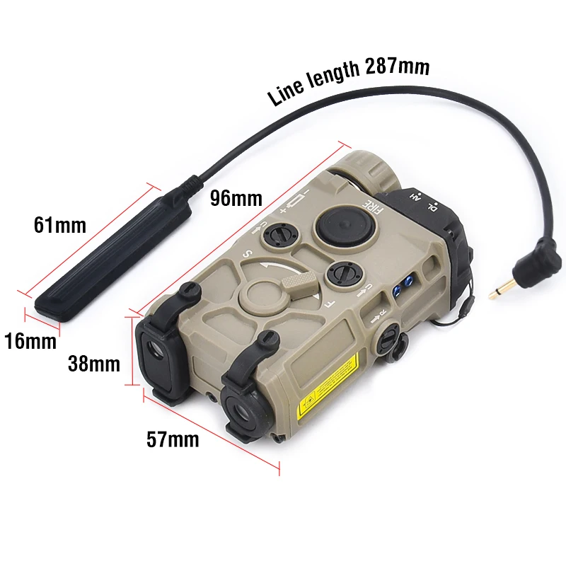 Eotech OGL Nylon plástico rojo verde azul Combo linterna LED con interruptor de presión compatible con riel de 20mm mantener a cero PEQ