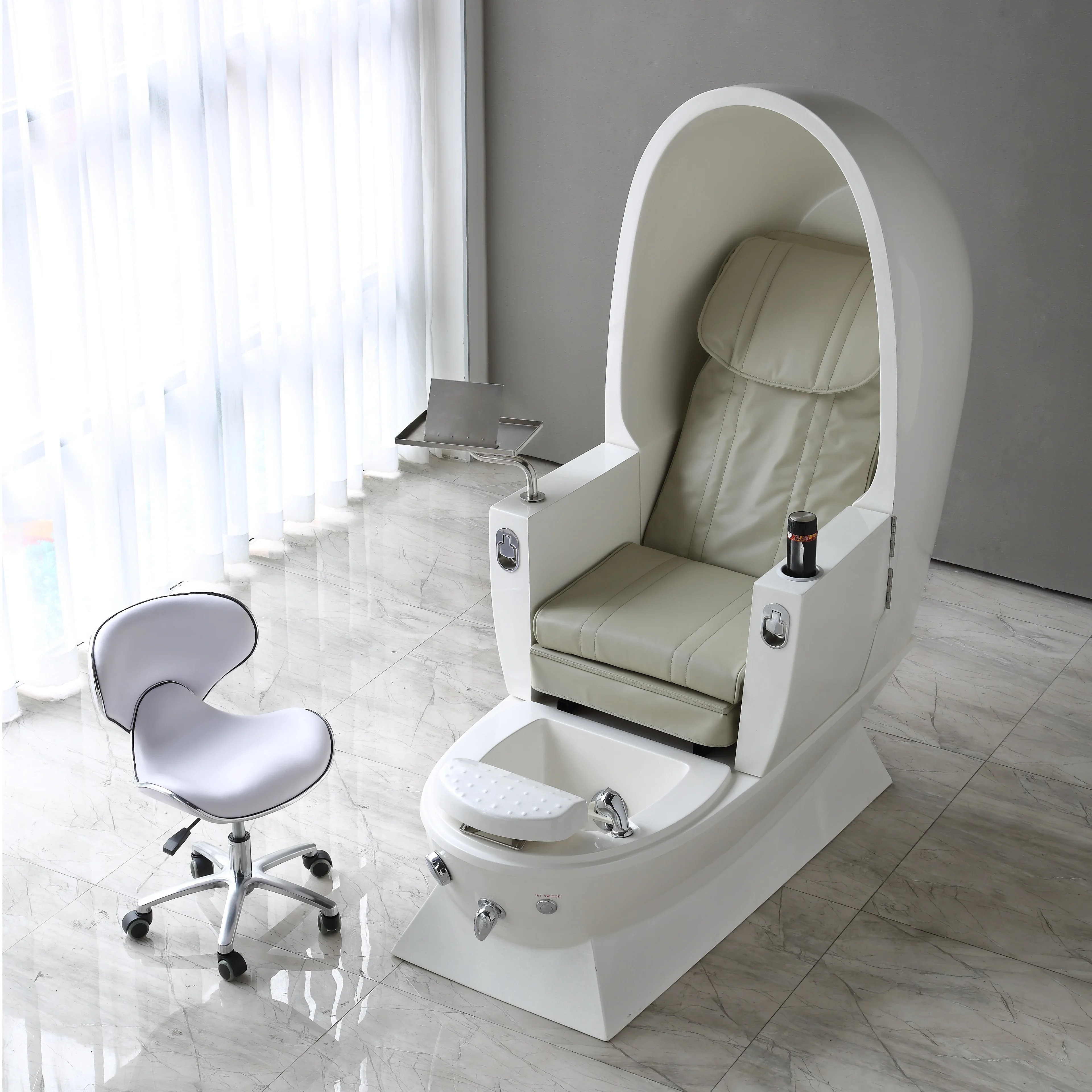 Modern Luxury Beauty Nail Salon Electric Reclining Discharge Pump Pipeless Whirlpool Manicure Foot Spa Massage Pedicure Chair