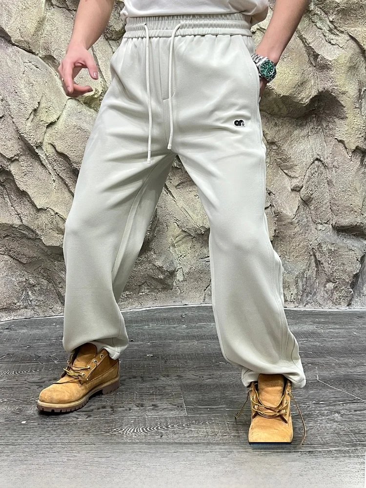 

Knitted Casual Pants Men's Loose Fit Breathable Leisure Sweatpants Autumn New Arrival Outdoor Style Straight Leg