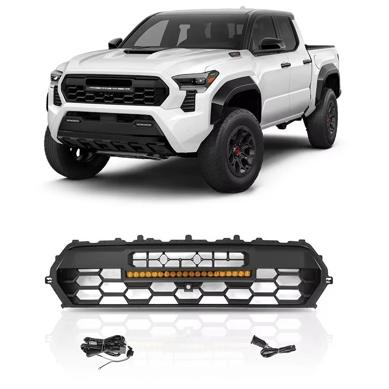 

Hot selling：Car Grille Front Bumper Grille With LED BAR With Amber Light