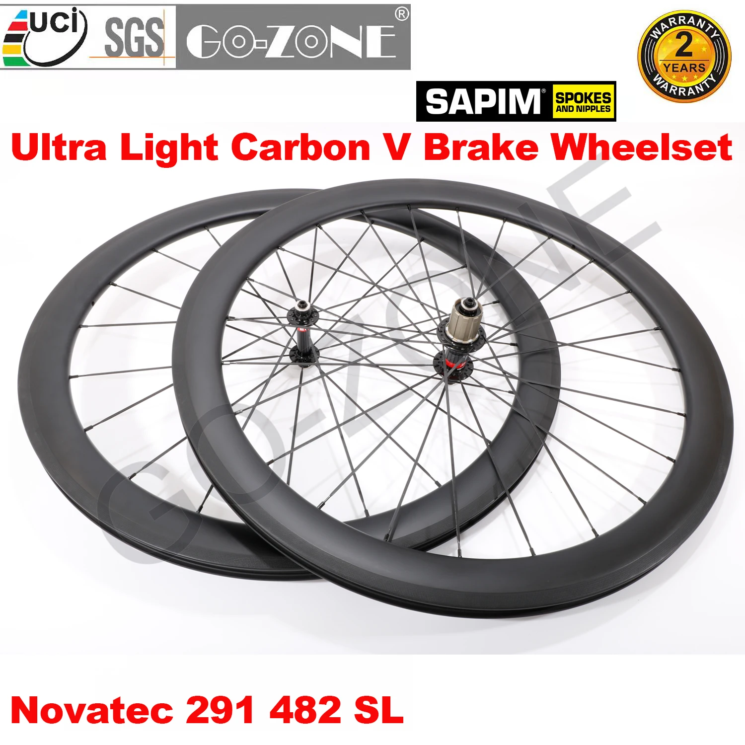 

Super light Carbon 700c Wheelset Clincher Tubeless Tubular Customizable Novatec 291 482 SL Sapim Carbon Road Rim Brake Wheels