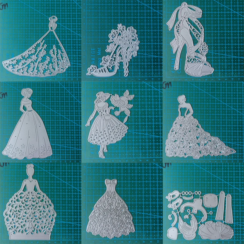 Dress Metal Cutting Dies Mold Scrapbooking Decoration Paper Cards Craft Knife Mould Blade Punch Template Embossing Stencils