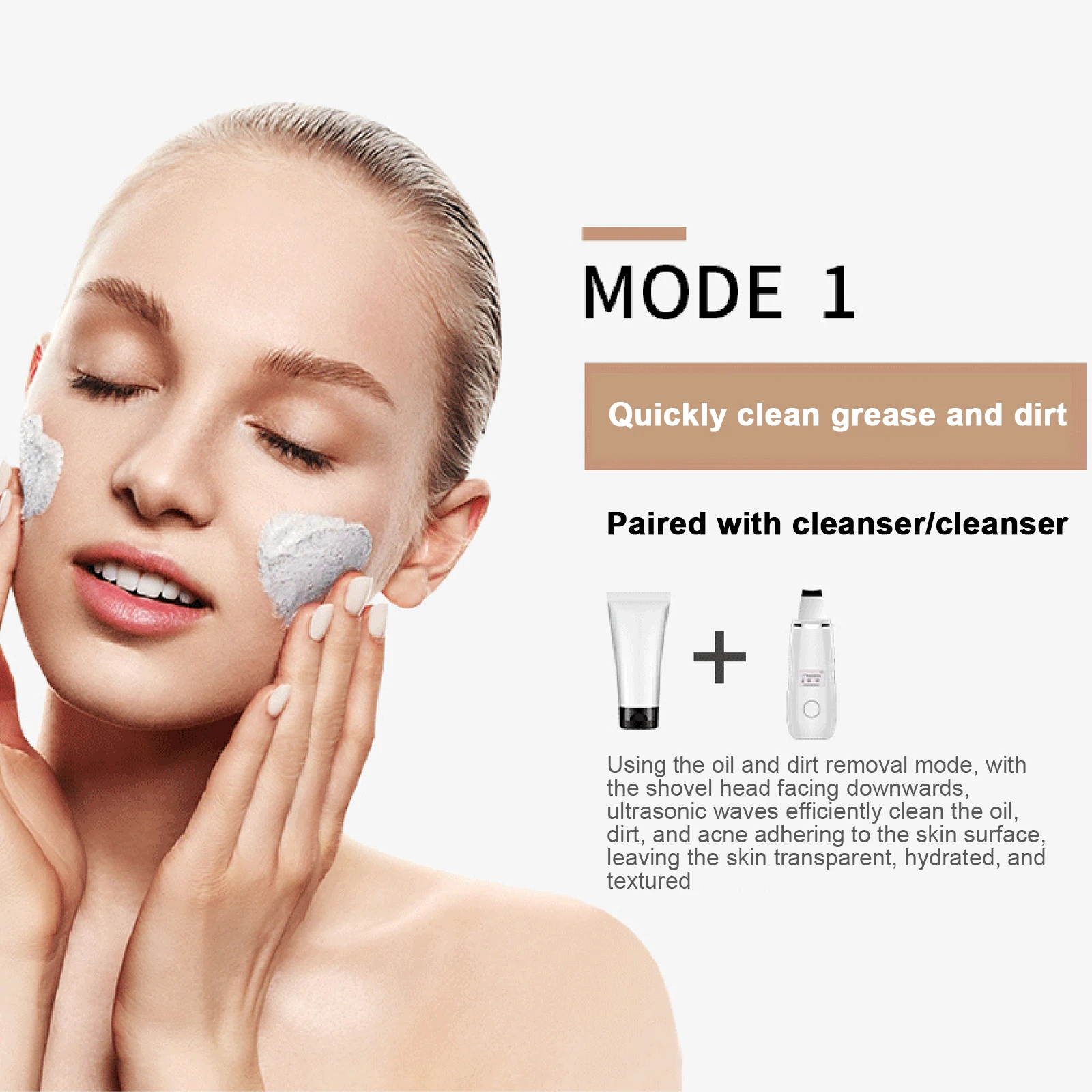 Ultrasone Huid Scrubber Gezichtsmassager Poriereiniger Mee-eter Acne Remover Gezichtsreinigingsmachine LCD Digitaal Display USB Rec