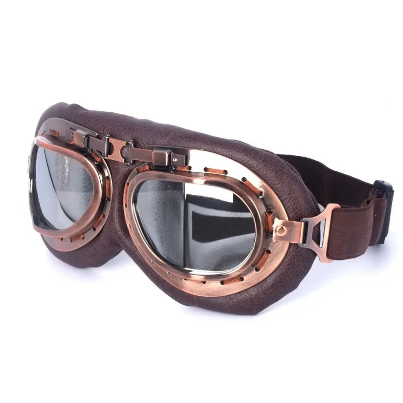 For Harley Pilot Steampunk ATV Bike Copper Helmet Retro Motorcycle Goggles Glasses Vintage Moto Classic Goggles