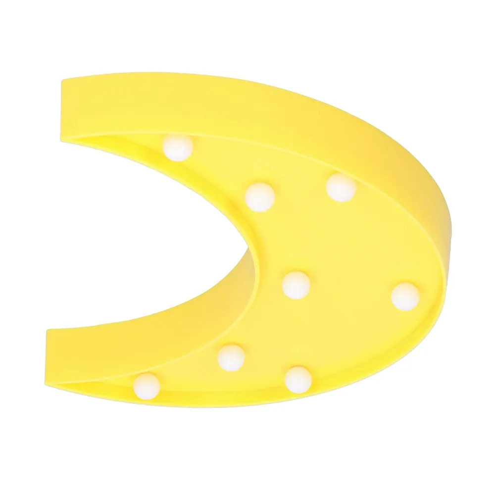 Moon Shaped Moon Night Light Crescent Moon Battery Operated Night Lamp Yellow Wall Mountable LED Night Light