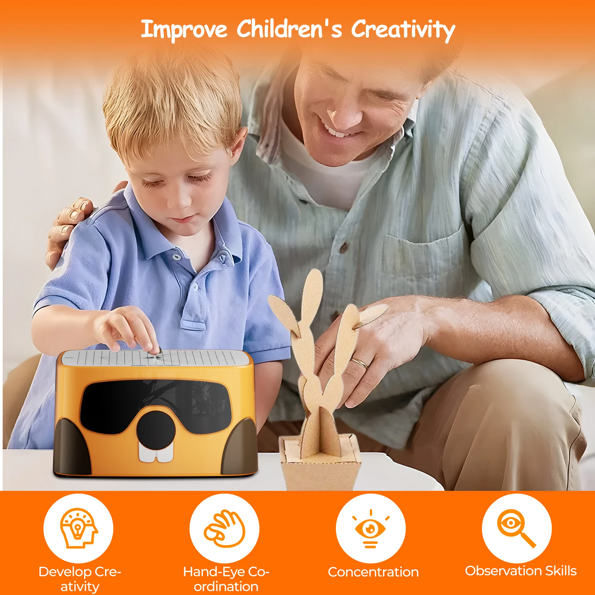 US In Stock Safe DIY Cardboard Construction Tool Kit Cardboard Cutter Tools For Kids Toy For Boys And Girls Perfect For Family Friends Creativity Projects 3D Models Christmas Birthday Gift School Business Use