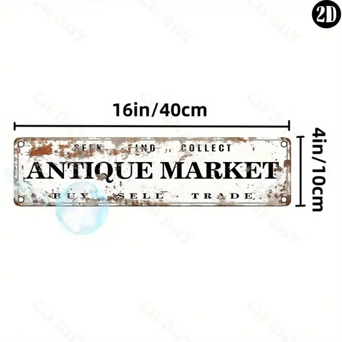 لافتة سوق ألومنيوم عتيقة، لوحة حائط ريفية 4 × 16، ديكور معدني مقاوم للماء مطبوع بالأشعة فوق البنفسجية للمنزل والبار والمقهى والهالوين والغرفة