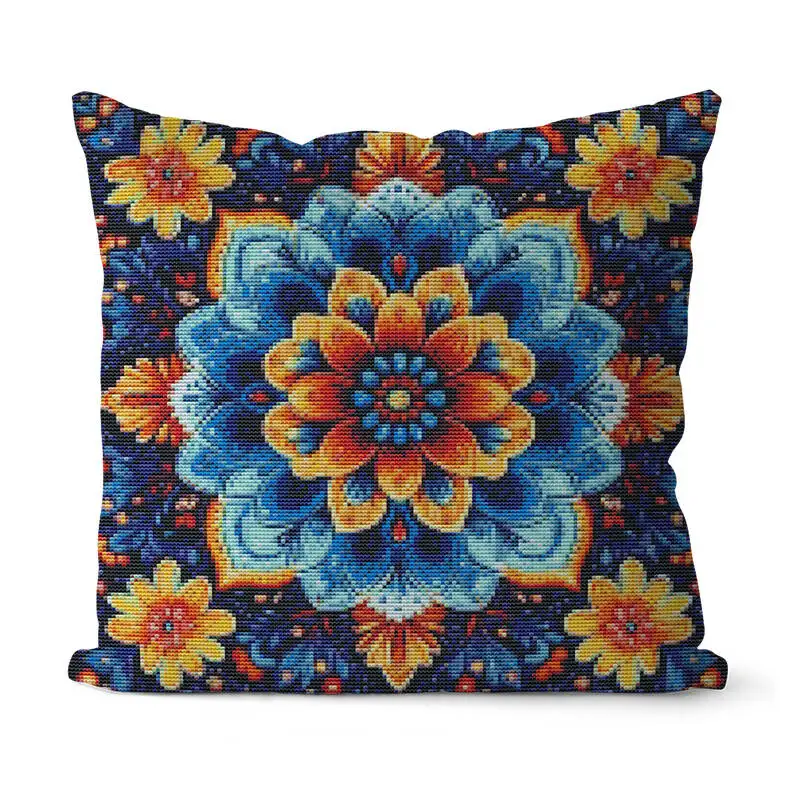 Eule Kreuzstich Kissen Blume Tier Gedruckt Leinwand Blatt 11CT Baumwollfaden Nähen Schlafzimmer Dekoration