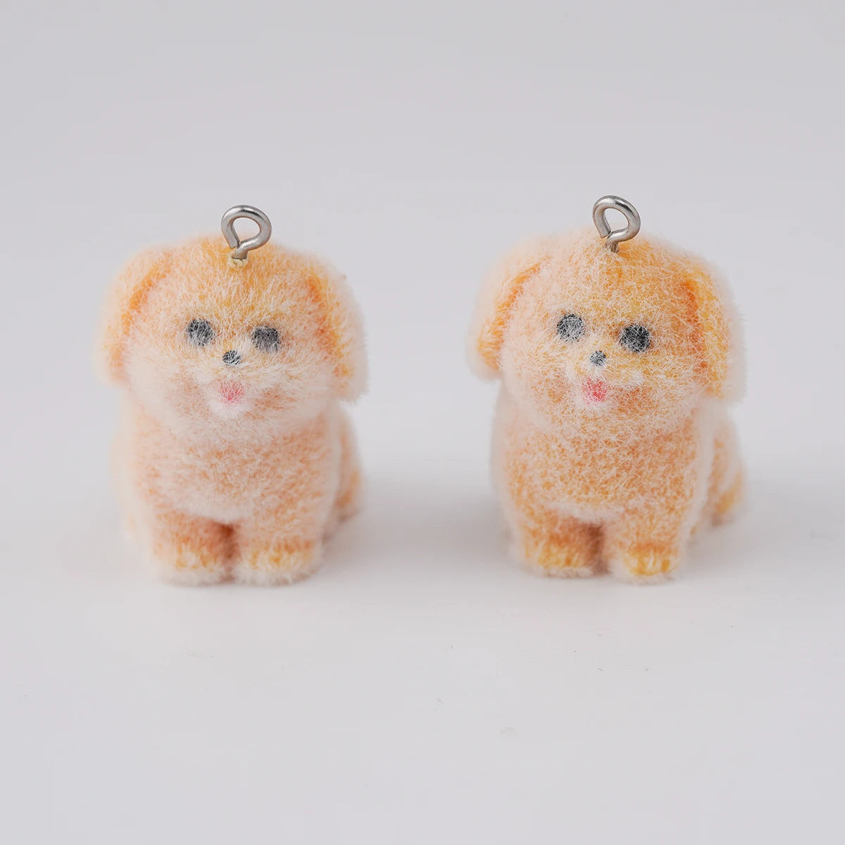 20pcs 3D Flocking Cartoon dog Charms Cute Golden Retriever Pendants for Making Jewelry Necklace DIY Case Accessories Wholesale