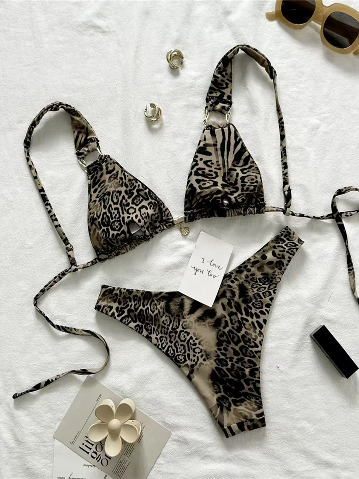 Leopard Brazilian Bikini Women Swimwear Female Swimsuit Two-pieces Bikini set High Cut Leg Padded Bather Bathing Suit Swim M132