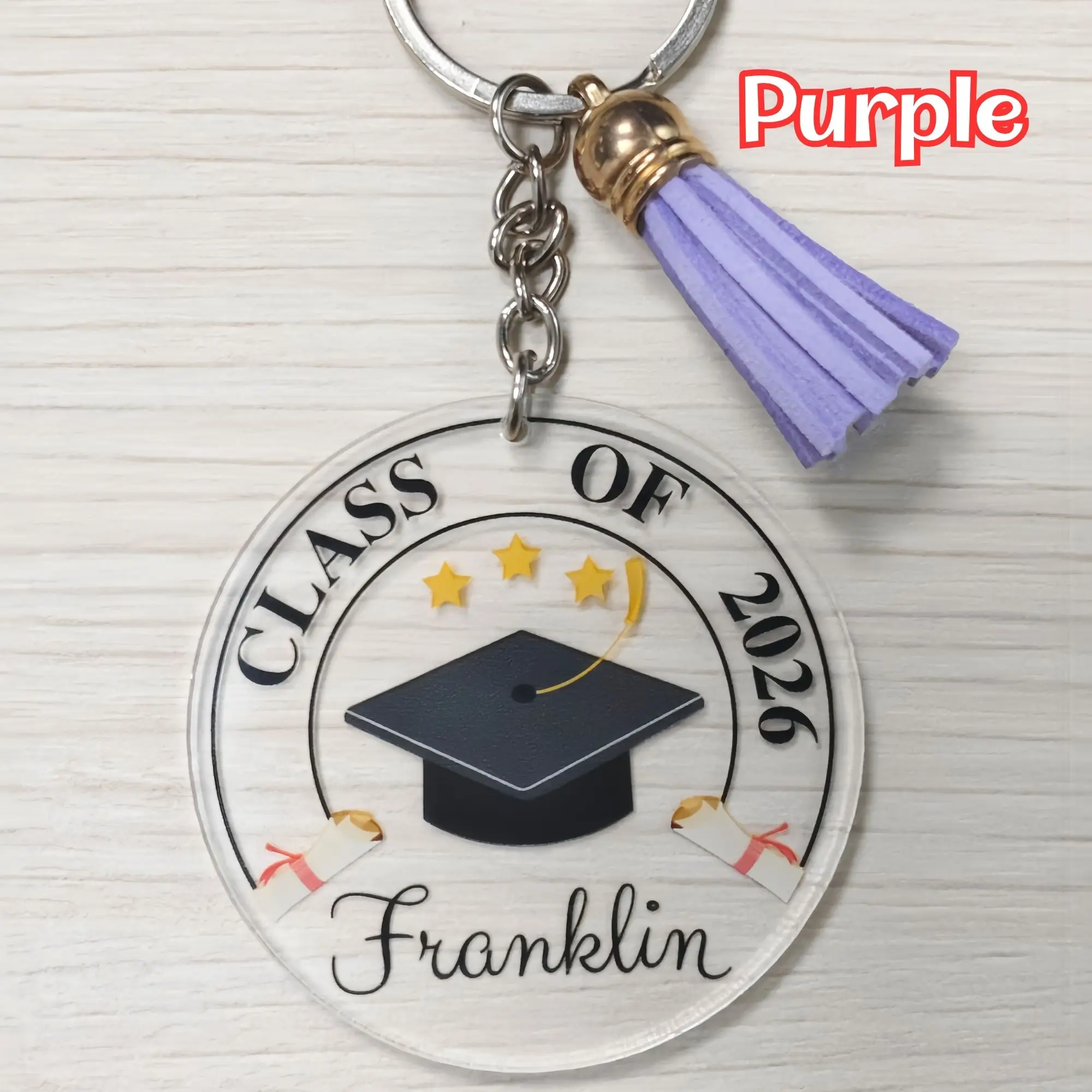 Custom Name Keychain, Graduation Gift