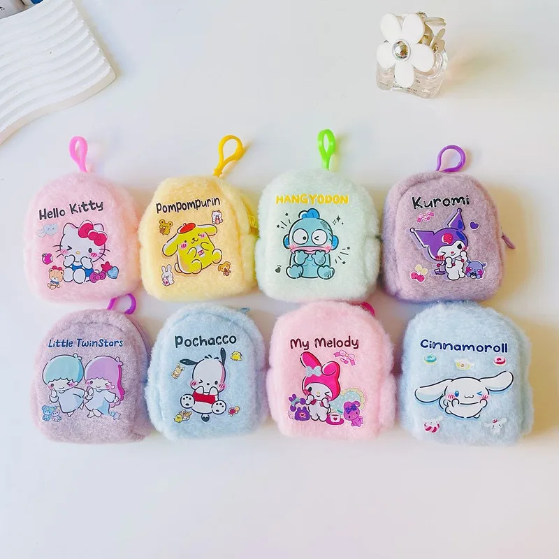 

Kawaii Hello Kitty Plush Wallet Portable Portable Earphones Coin Wallet Cute Cartoon Anime Toys Wholesale Girl Students