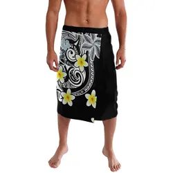 Fashion Samoan Polynesian Printing Sarong Lavalava Custom Island Wear Wrap Skirt Ie Faitaga Men Printing Beach Sarong Clothes