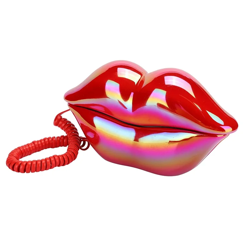 Ingenious-New Red Lips Landline Phone European Fashionable Desktop Telephone Corded Fixed Phone For Home Hotel Office
