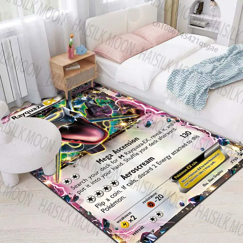Tapis imprimé avec plusieurs styles de cartes Pokémon Rayquaza, pour salon, chambre à coucher, chambre d'enfant, décoration de la maison, tapis de canapé, vestiaire