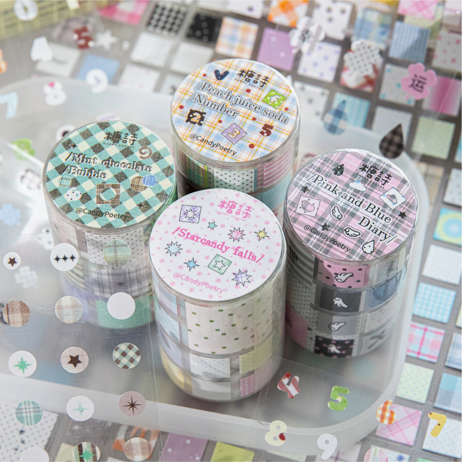 1Roll Kawaii Cute Style Glitter Die-Cut Synthetic Paper Tape for DIY Scrapbooking Collage Material Phone Case Notebook Decoratio