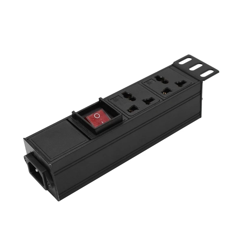 3500W 10A LED switch Aluminum 2AC Universal Outlets Power Strip C13 Transfer interface Adapter PDU