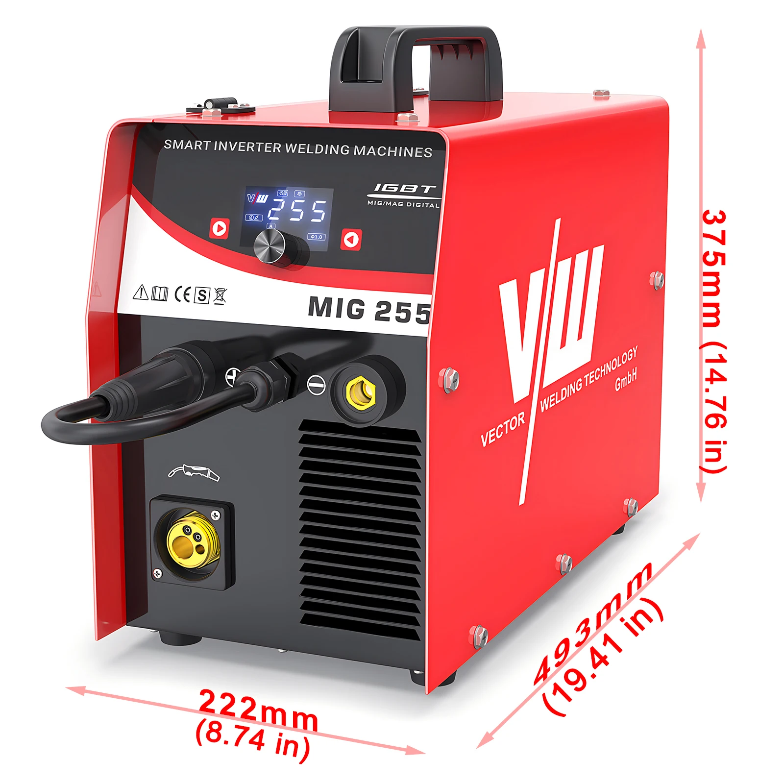 VECTOR WELDING Gas Shielded Welding Machine Manual 4-in-1 Multifunctional MIG FCAW Lift TIG MMA Stainless Steel Welder MIG255DB