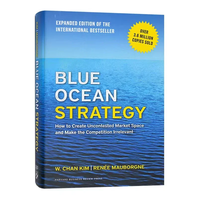 Libro de estrategia de Océano Azul, edición ampliada, cómo crear un espacio de mercado sin juego y hacer la competencia, papel de fondo