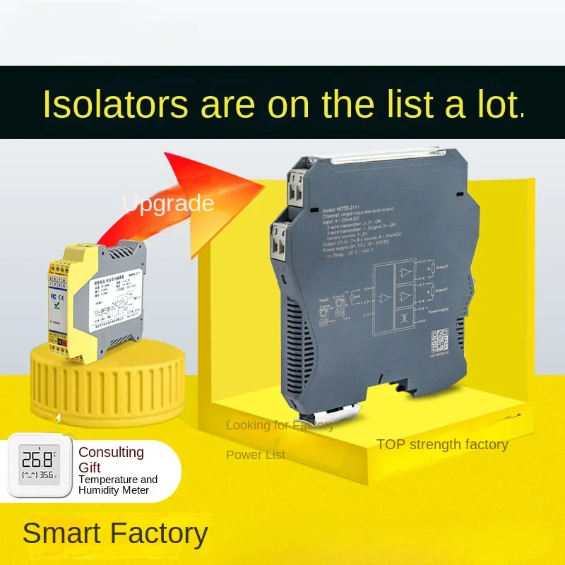 DC current transmitter intelligent 4-20mA one-in and two-out analog isolation module signal isolator