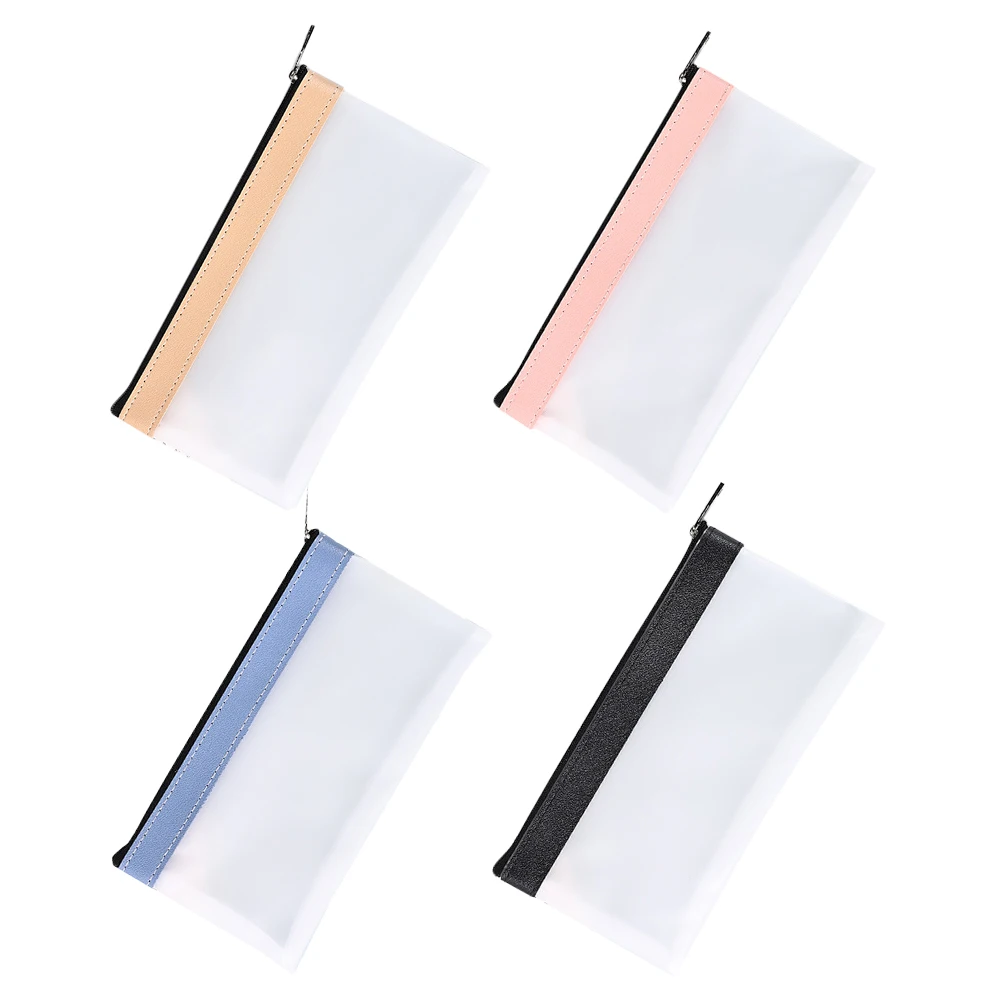 

Pencil Case Coin Collector Frosted PVC Transparent Multifunctional Waterproof Bill Case Pouch Money Envelopes