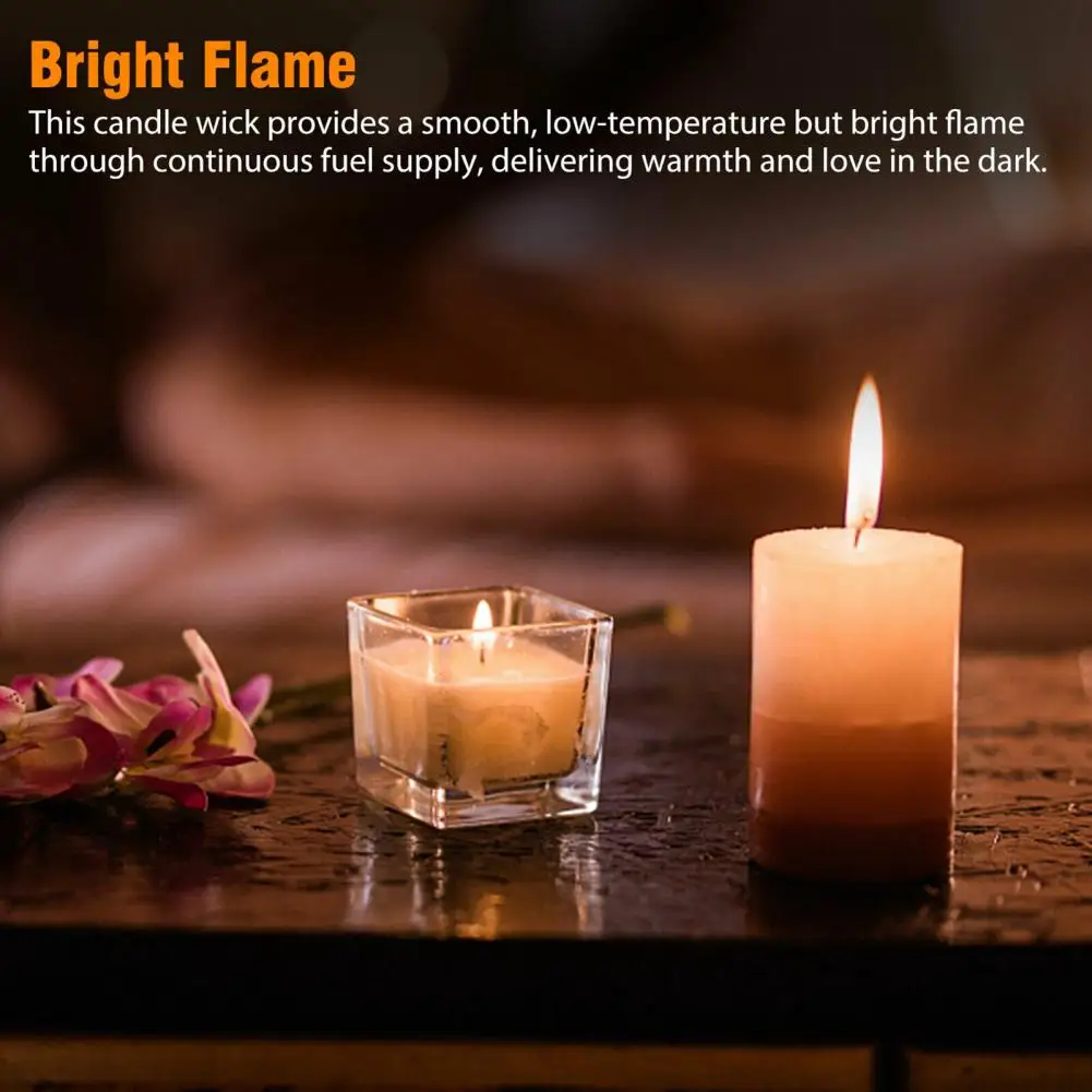 100Pcs 5-20cm Cotton Candle Wick Set With Double-sided Tape Coated Smokeless Candle Wick DIY Cutting Candle Making Supplies