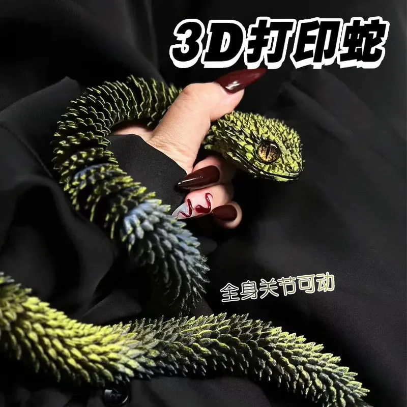 3D Printed Snake Movable Joint Simulation Snake Figurine Creative Home Office Desktop Ornament 2025 New Year Gifts Crafts Gift