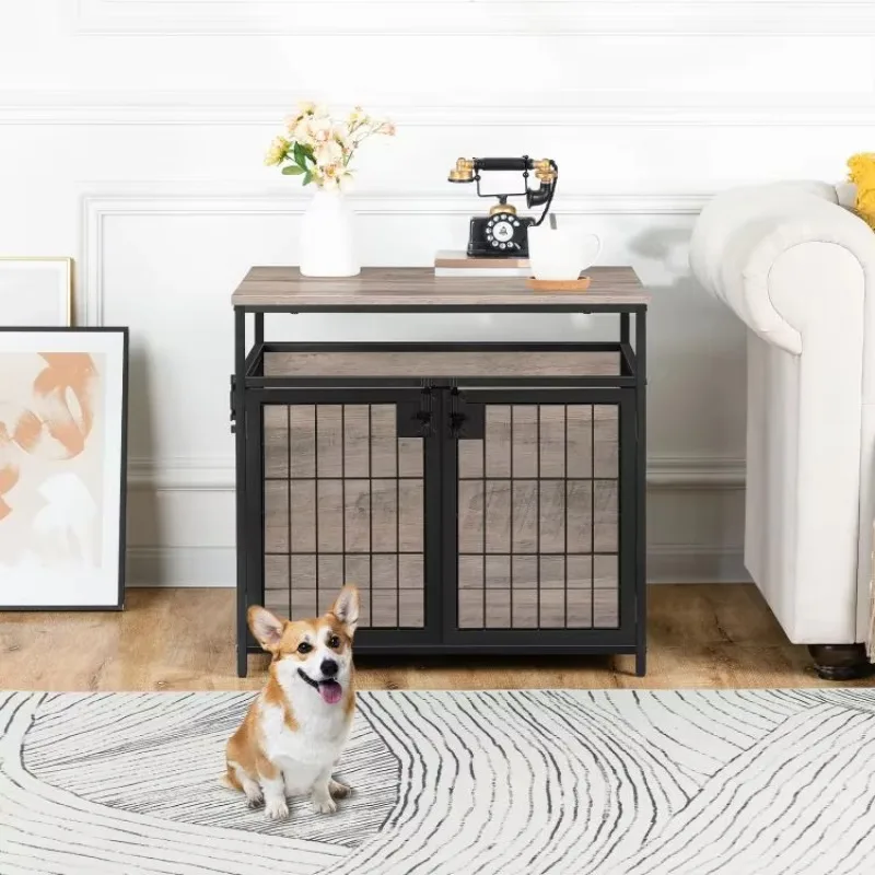 

#c Wholesale Dog Crate XL XXL XXXL Dog Kennel with 2/3 Doors Large Dog Cage House with Wood Top and Metal Doors