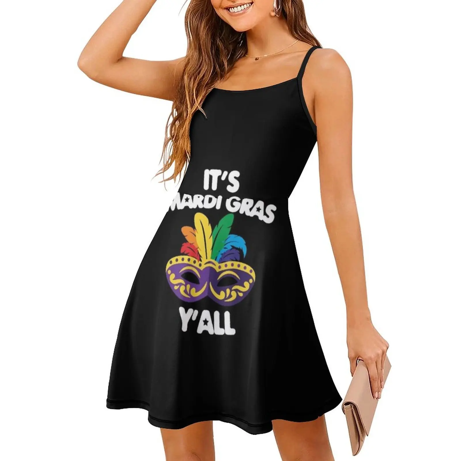 انها ماردي غرا أنت جميع حفلة تنكرية موكب الرجال النساء الأزهار سموك فستان للنساء الربيع الصيف فستان كاجوال للحزب ماردي غرا