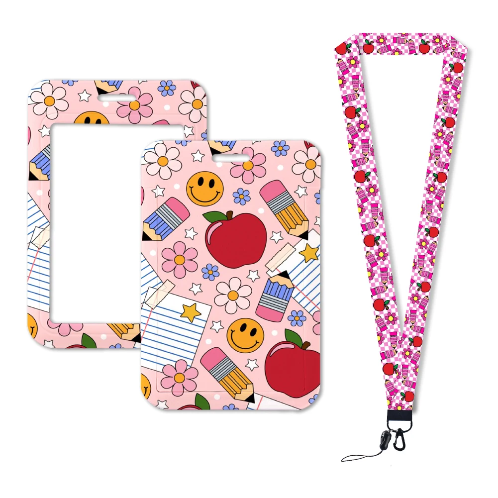 Hot Sale Cartoon Neck Strap Polyester Stationery ID Card Holder Lanyard for Students Lanyards Keychain