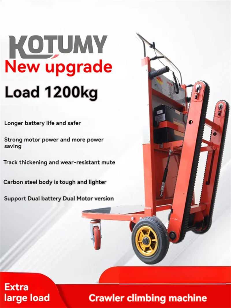400KG Silent Crawler Stair Climbing Cart, Foldable Stair Climber for Up & Down Stairs Heavy Cargo Handling Transport
