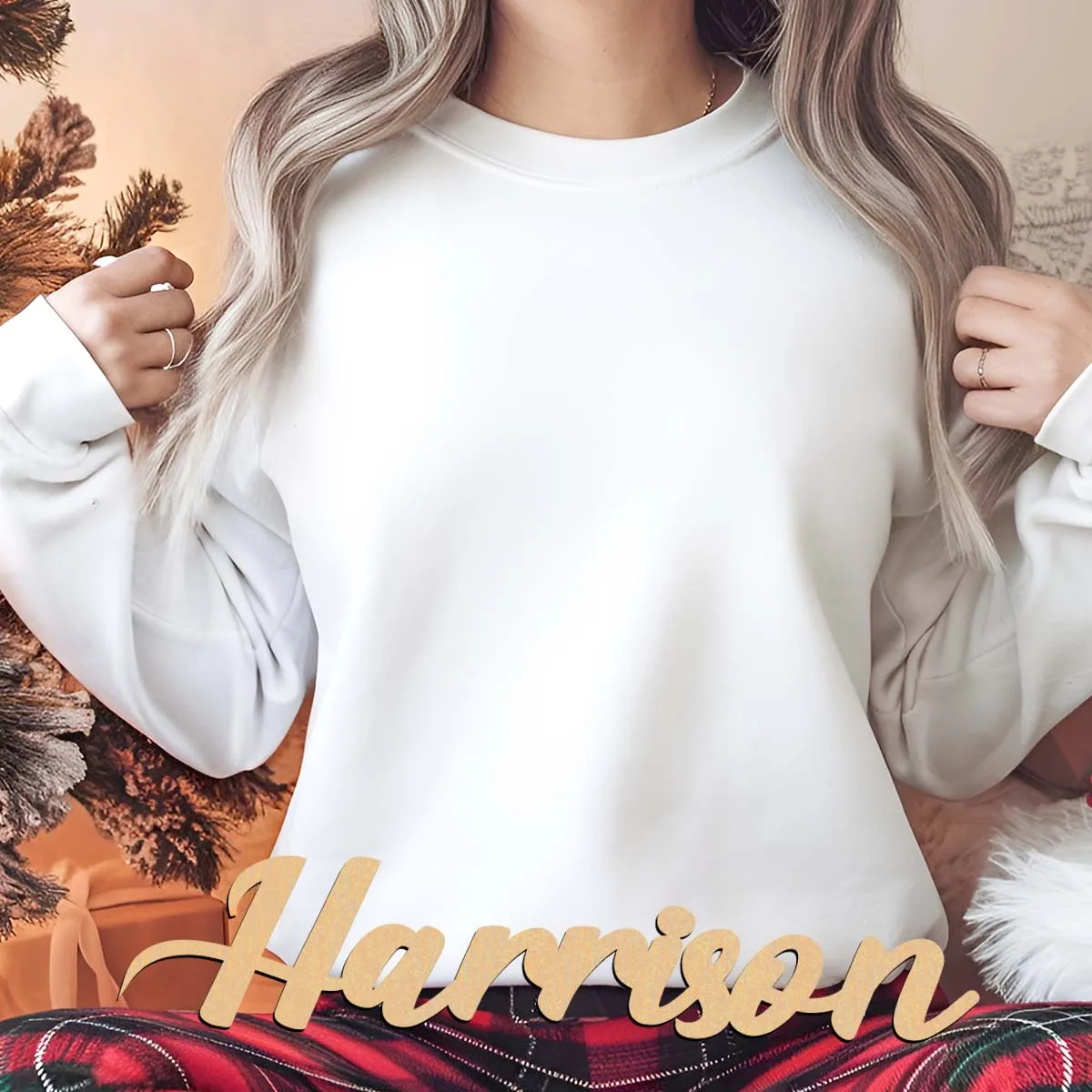 1pc Diy Harrison example Custom Text Wood Material Laser-Cut Sign Wooden Sign Vertical Orientation Door Hanging Decor