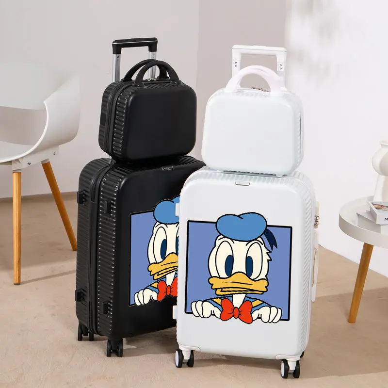 Disney Donald Duck Luggage Travel Bag on Wheels 20 Inch Carry on Cabin Suitcases Set Student Zipper Rolling Luggage Case