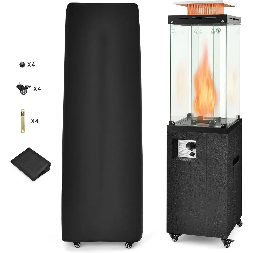 41,000 BTU Outdoor Heater, Outside Space Heater with Protective Cover, Wheels & Adjustable Feet, Portable Gas Heater