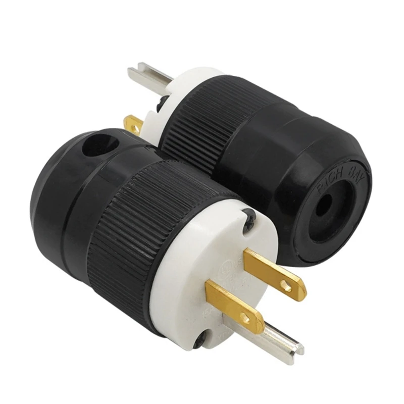 High Performances 3 Poles Power Plug 20A 125V Waterproof Connector for Home and Professional Use Large Cord Connection