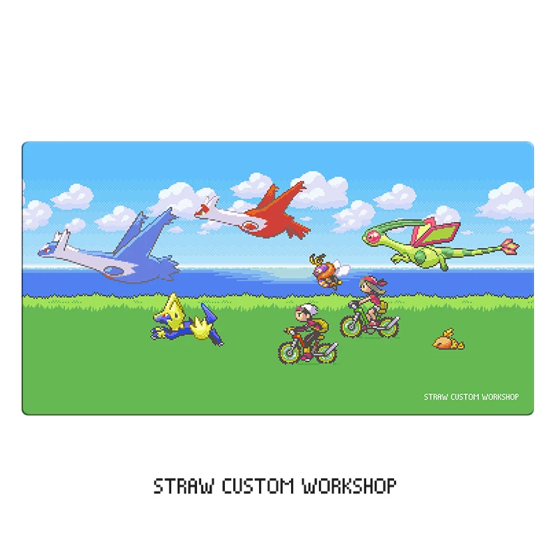 

PTCG Hoenn Region Ruby Articuno Zapdos Moltres Anime Game Rubber Card Pad Mouse Pad Keyboard Pad 600*350*2mm