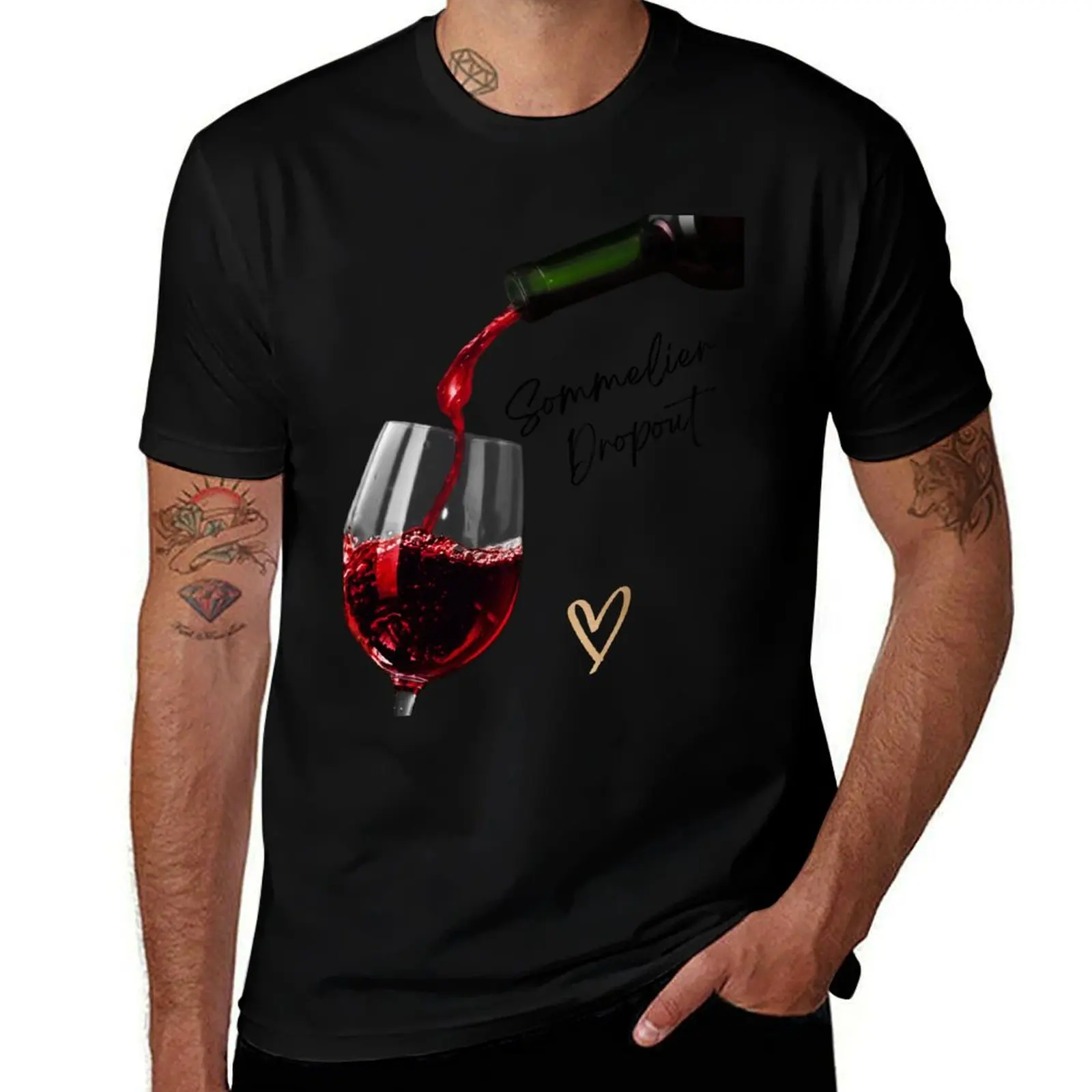 Sommelier Drop out T-Shirt Fashion Casual Short Sleeve Top T-Shirt