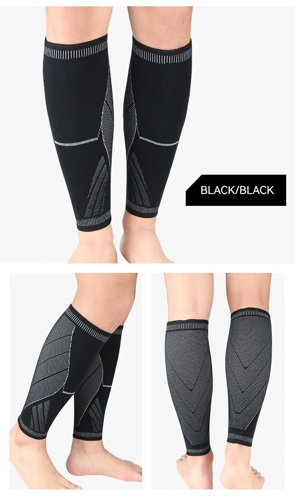1Pcs Laufen Leichtathletik Kompression Ärmeln Bein Wade Schienbeinkantensyndrom Ellenbogen Knie Pads Schutz Sport Sicherheit Unisex – Detail 15