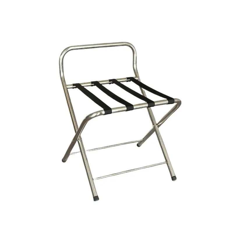 ホテルの棚用荷物置き台-折りたたみ式荷物置き台-隔離ホテルの客室用ステンレス製背もたれ付き折りたたみ式荷物置き台